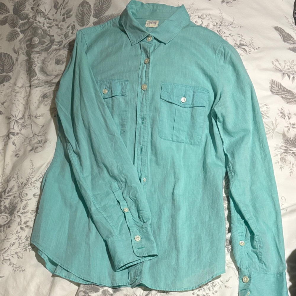 Women’s Aqua Long Sleeve Shirt